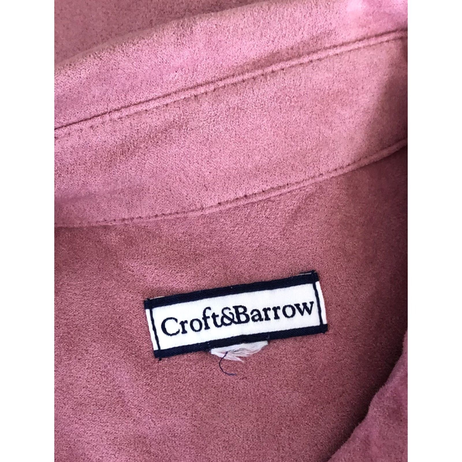 Croft & Barrow Croft Barrow Shacket Top XL Pink Button-Up Pockets Croft Barrow Micro Suede Shacket Top XL Pink Button Up Pockets Western Cottage Size XL / US 12-14 / IT 48-50 - 4 Thumbnail