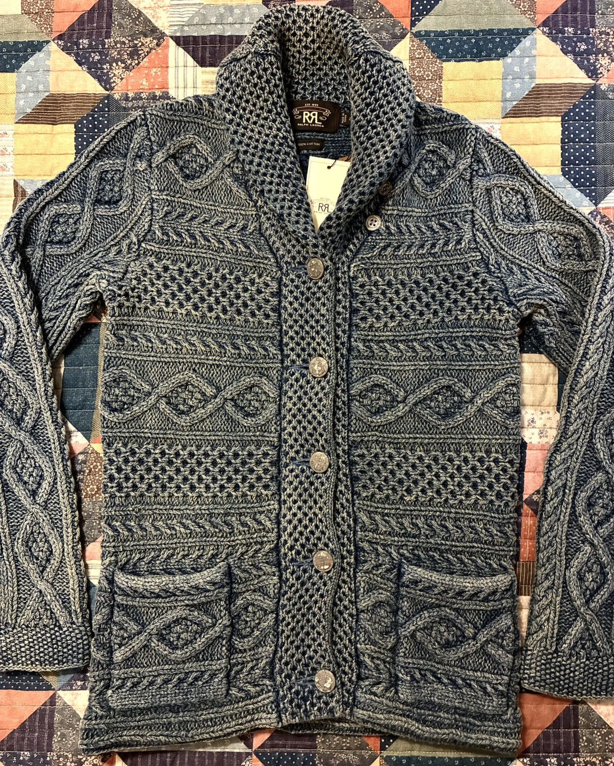RRL Ralph Lauren DOUBLE RL RALPH LAUREN RRL INDIGO COTTON SWEATER- SIZE 2 MED Size M / US 6-8 / IT 42-44 - 4 Thumbnail