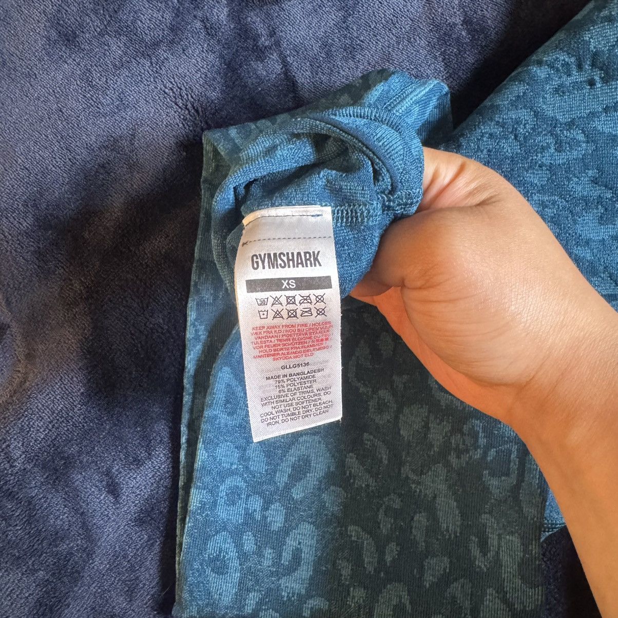 Gymshark GymShark Blue leopard print leggings Size 26" / US 2 / IT 38 - 3 Thumbnail
