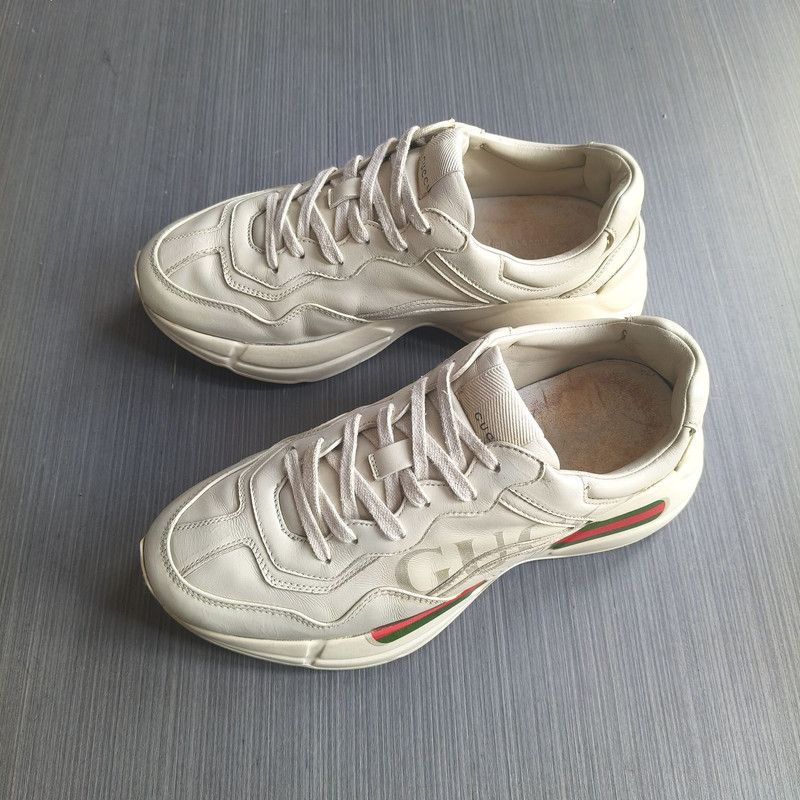 Gucci Gucci Rhyton Logo Dad Sneakers in Ivory 0079 Size US 8.5 / EU 41-42 - 1 Thumbnail