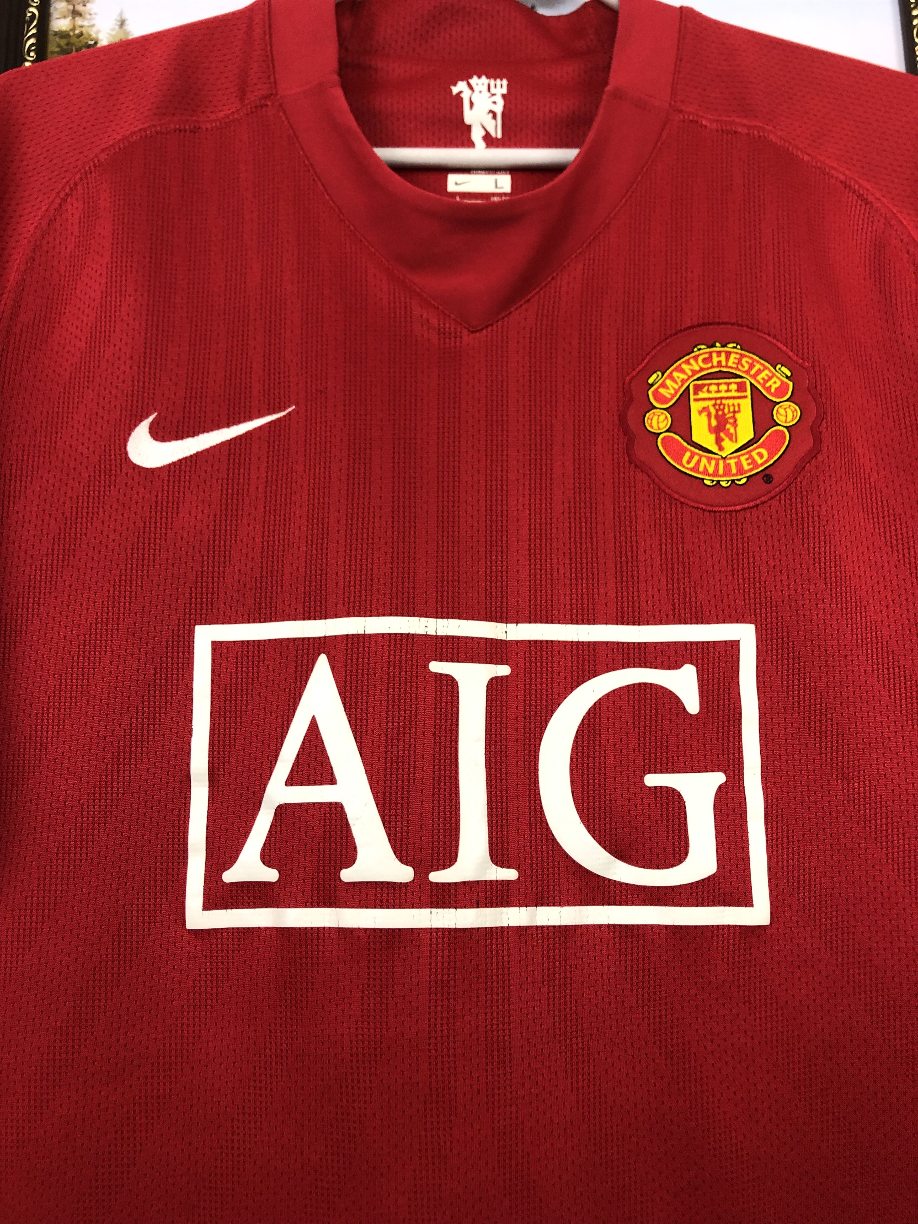 Nike Manchester United football shirt 2007 Soccer Jersey Rare Size US L / EU 52-54 / 3 - 5 Thumbnail