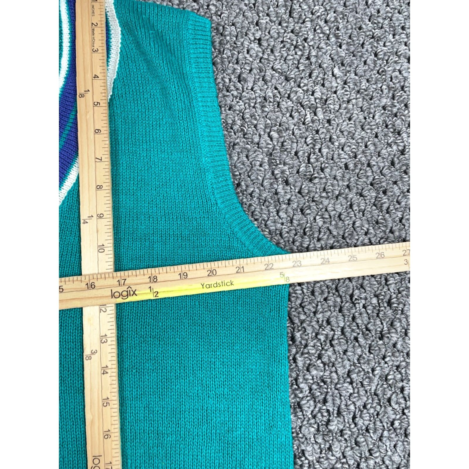 Vintage VINTAGE Par Four Argyle Sweater Vest Adult Large Green Blue Chunky Knit Casual Mens Size US L / EU 52-54 / 3 - 6 Thumbnail