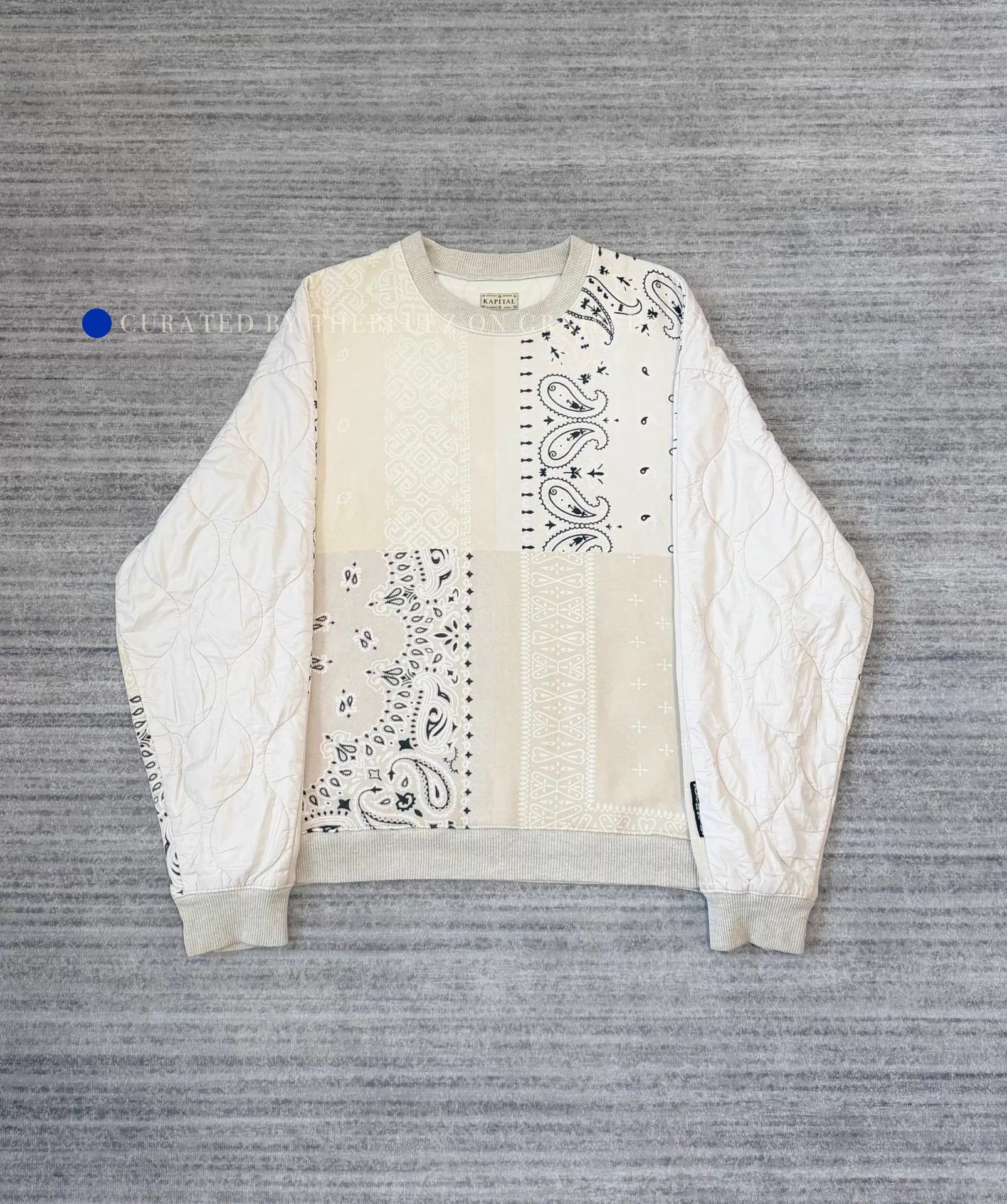 Kapital Color-Blocked Beige Big Sweatshirt Size US S / EU 44-46 / 1 - 1 Thumbnail