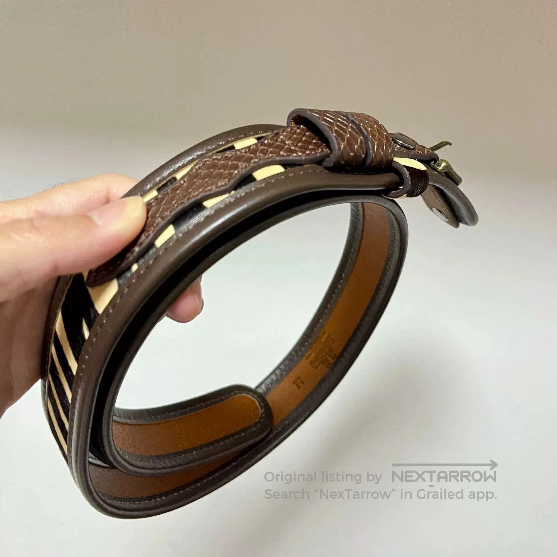 Japanese Brand Corona Utility Zebra Horsehair Belt. Size ONE SIZE - 2 Thumbnail