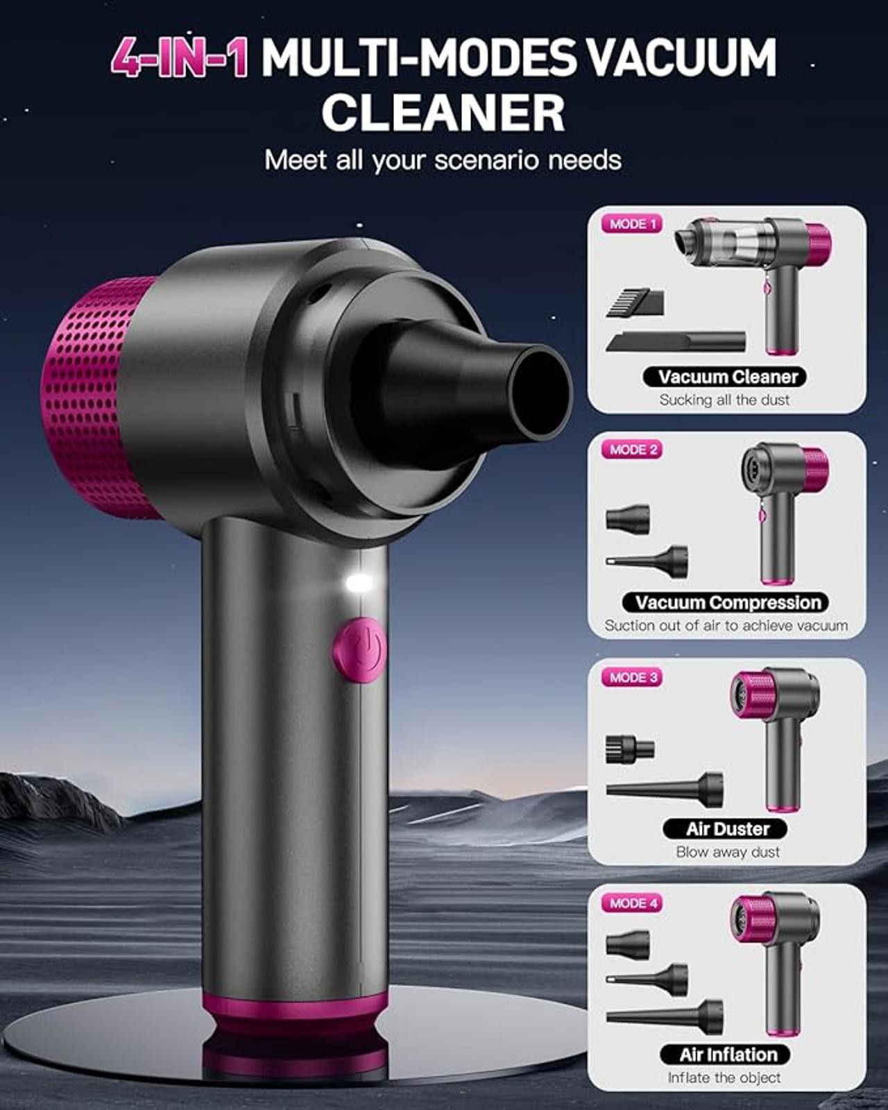 Other EYYA Cordless Handheld Vacuum LT-135 Black, Red, Bagless, St Size ONE SIZE - 3 Thumbnail