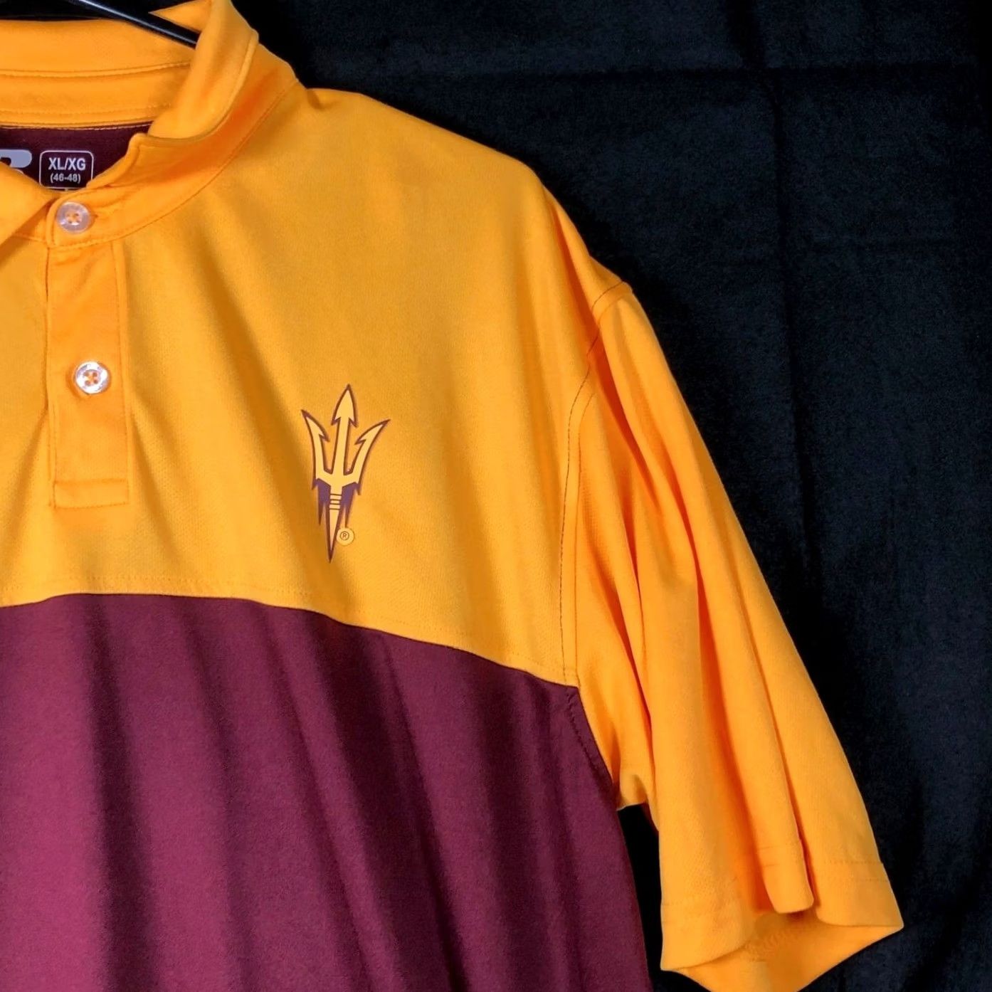 Vintage Russell Mens Polo Maroon Gold Arizona State Logo Short Sleeve XL Shirt Size US XL / EU 56 / 4 - 5 Thumbnail