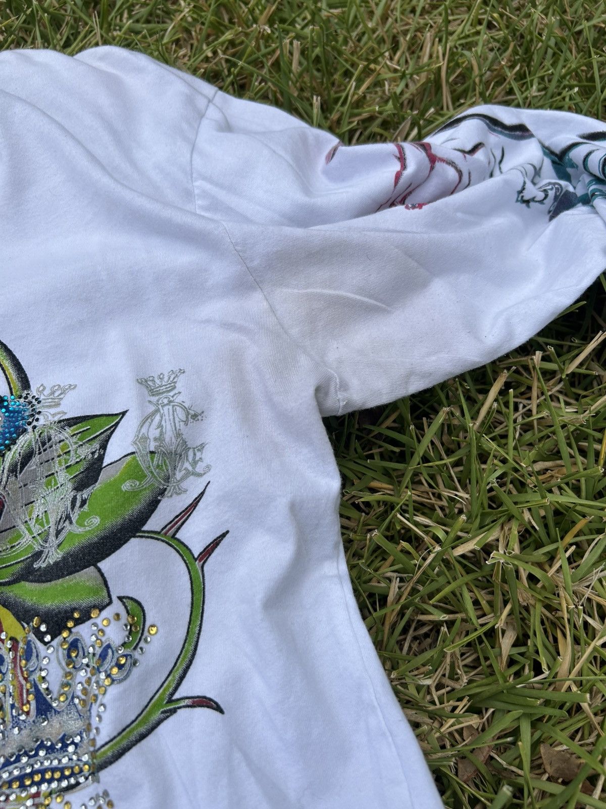 Christian Audigier Rare Aop JPG Style Ed Hardy CHRISTIAN AUDIGIER Rhinestone Size US XXL / EU 58 / 5 - 4 Thumbnail