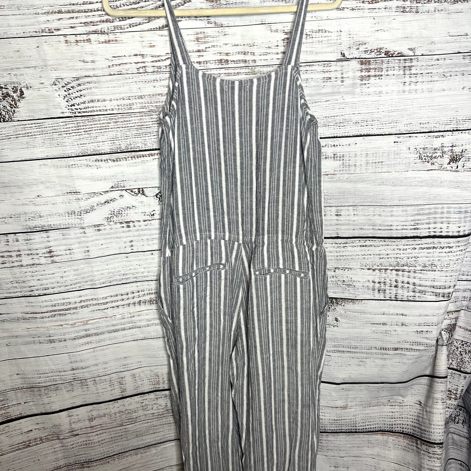 Rails Rails Brooklyn Porto Blue Grey Stripe Linen Blend Jumpsuit M Size 30" / US 8 / IT 44 - 5 Thumbnail
