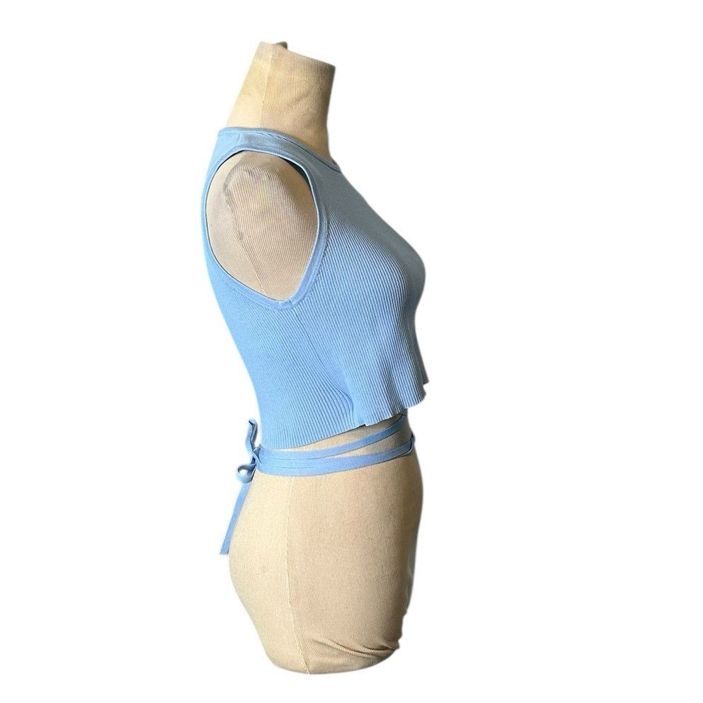 Bershka Bershka light blue ribbed knit crop top size Large Size L / US 10 / IT 46 - 7 Thumbnail