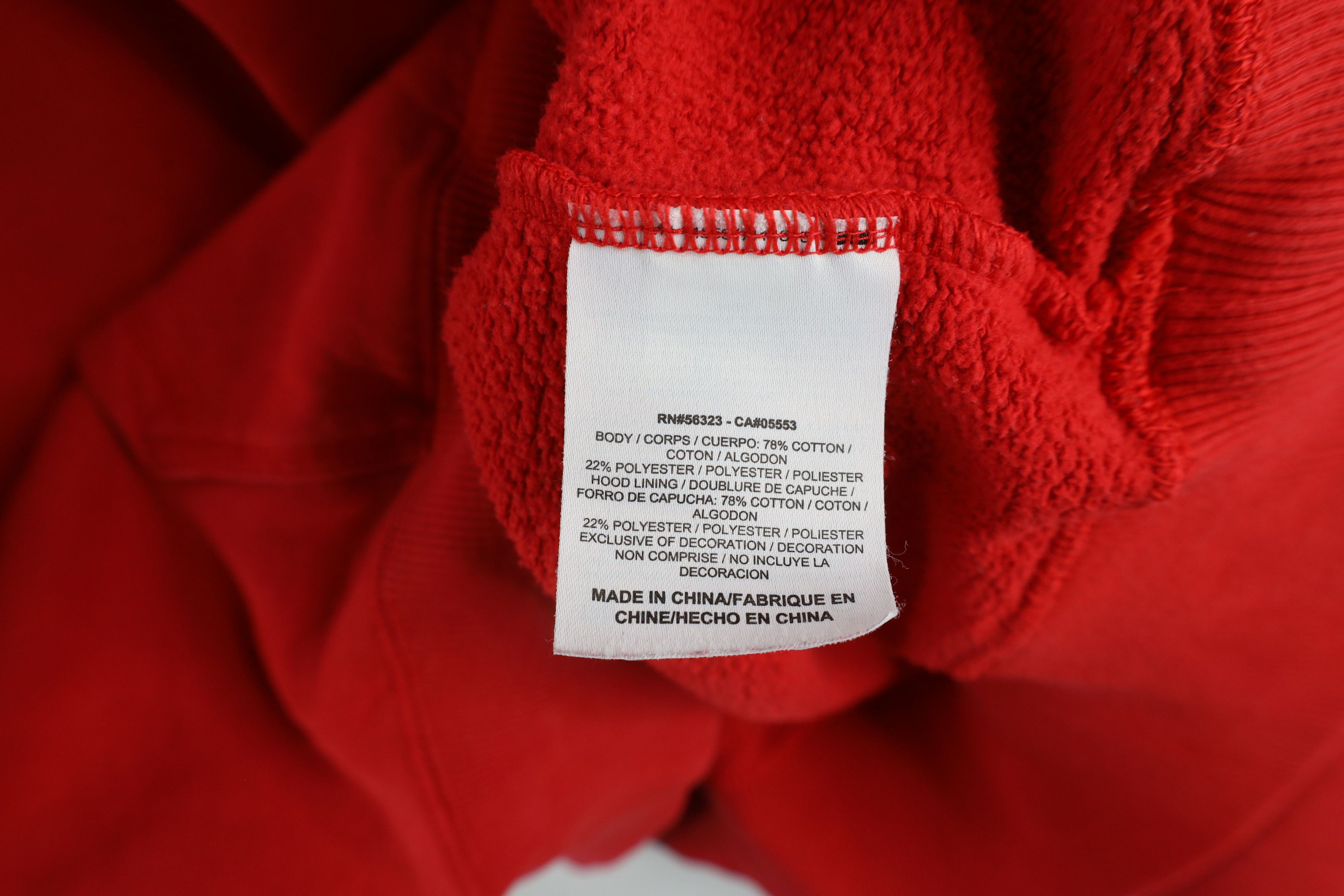 Nike × Vintage Vintage Nike Travis Scott Mini Swoosh Hoodie Sweatshirt Red Size US XXL / EU 58 / 5 - 8 Thumbnail
