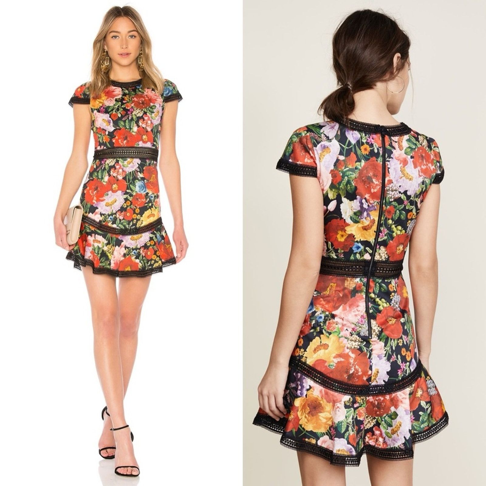 Alice + Olivia Alice + Olivia Rapunzel Flare Dress Blooming Garden Floral Size XS / US 0-2 / IT 36-38 - 1 Thumbnail