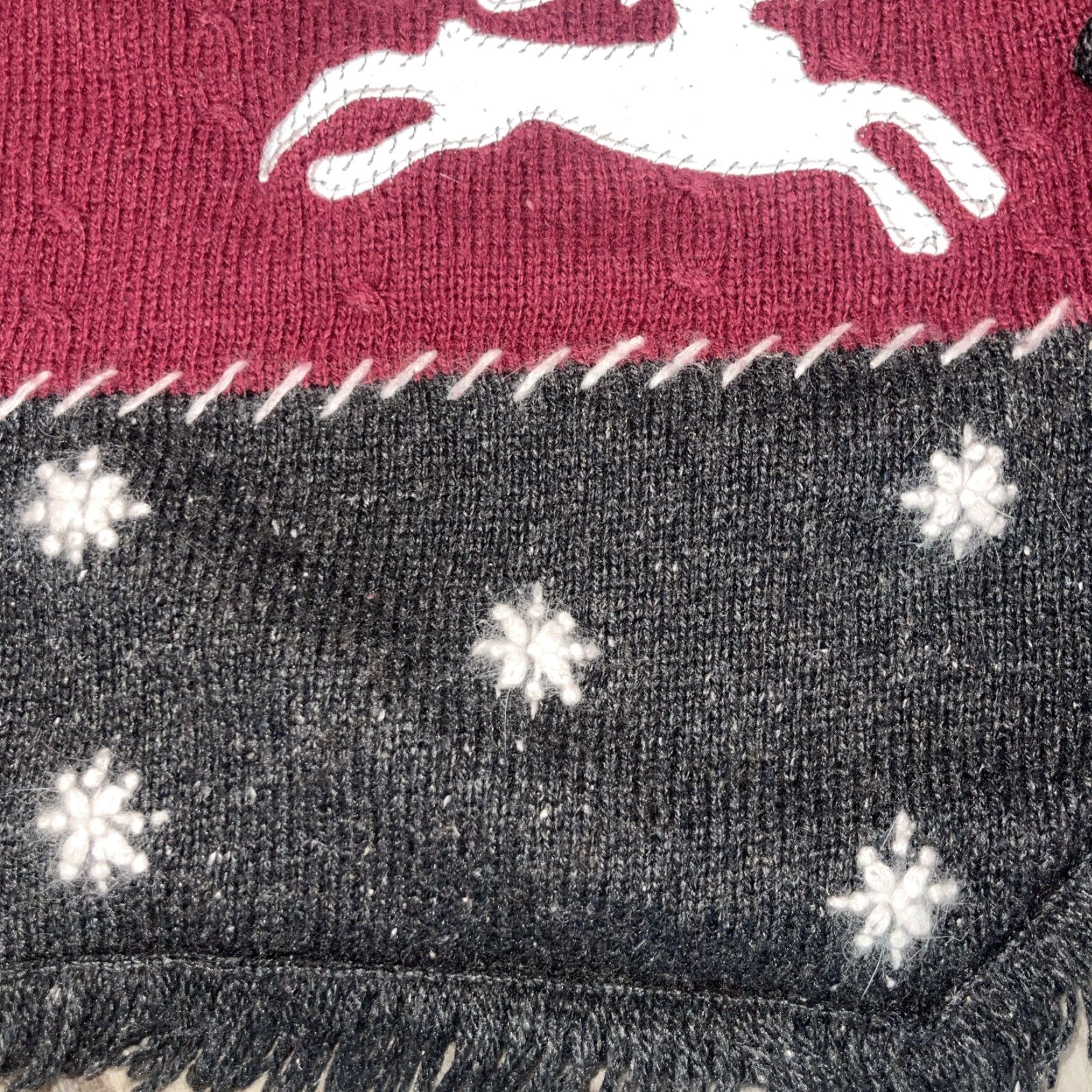 Vintage VINTAGE North Crest Winter Christmas Knit Vest Sweater Women's XL 18 Maroon Gray Holiday Wool Ramie Nylon Acrylic Mens? Size XL / US 12-14 / IT 48-50 - 7 Thumbnail
