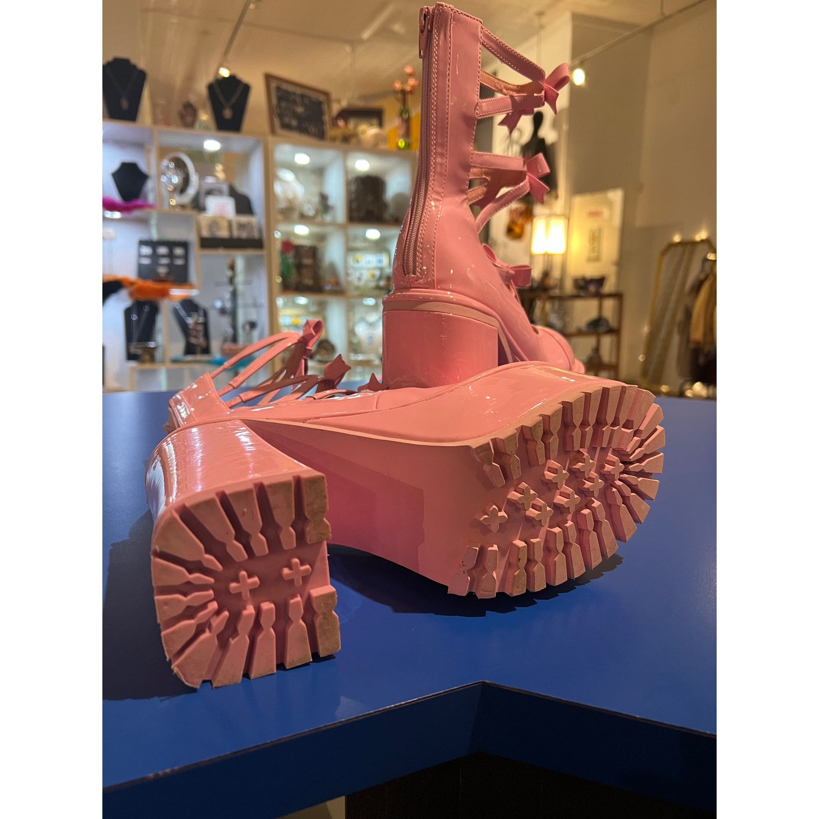 Demonia Cult Sugar Thrillz Pink Platforms with Bows! Size US 8 / IT 38 - 5 Thumbnail