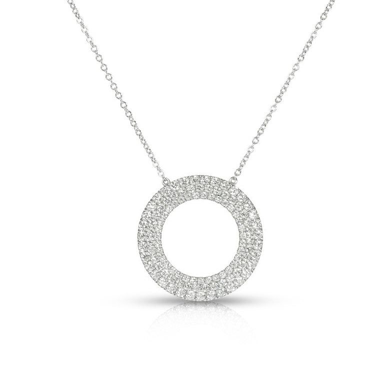 image of Tiffany Co Tiffany & Co. Three Row Circle Necklace In 18K White Gold 0.70 Ctw, Women's