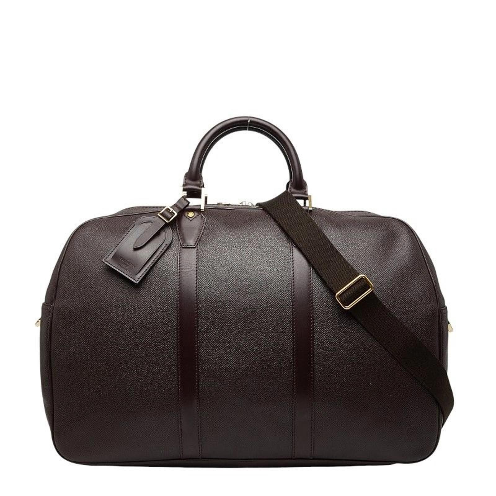 Louis Vuitton Louis Vuitton - Dark Brown Leather Travel Bag with Strap Size ONE SIZE - 3 Thumbnail