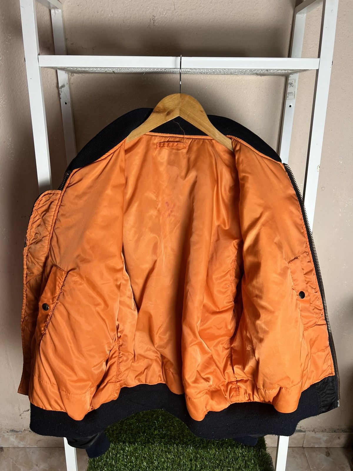 Other Vintage MA-1 Bomber Jacket Reversible Black Orange IDEAL Zip Size US L / EU 52-54 / 3 - 10 Thumbnail