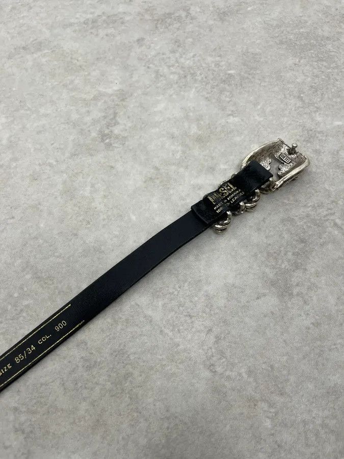 Diesel Diesel Black Minimalist Contemporary Leather Belt Size ONE SIZE - 7 Thumbnail