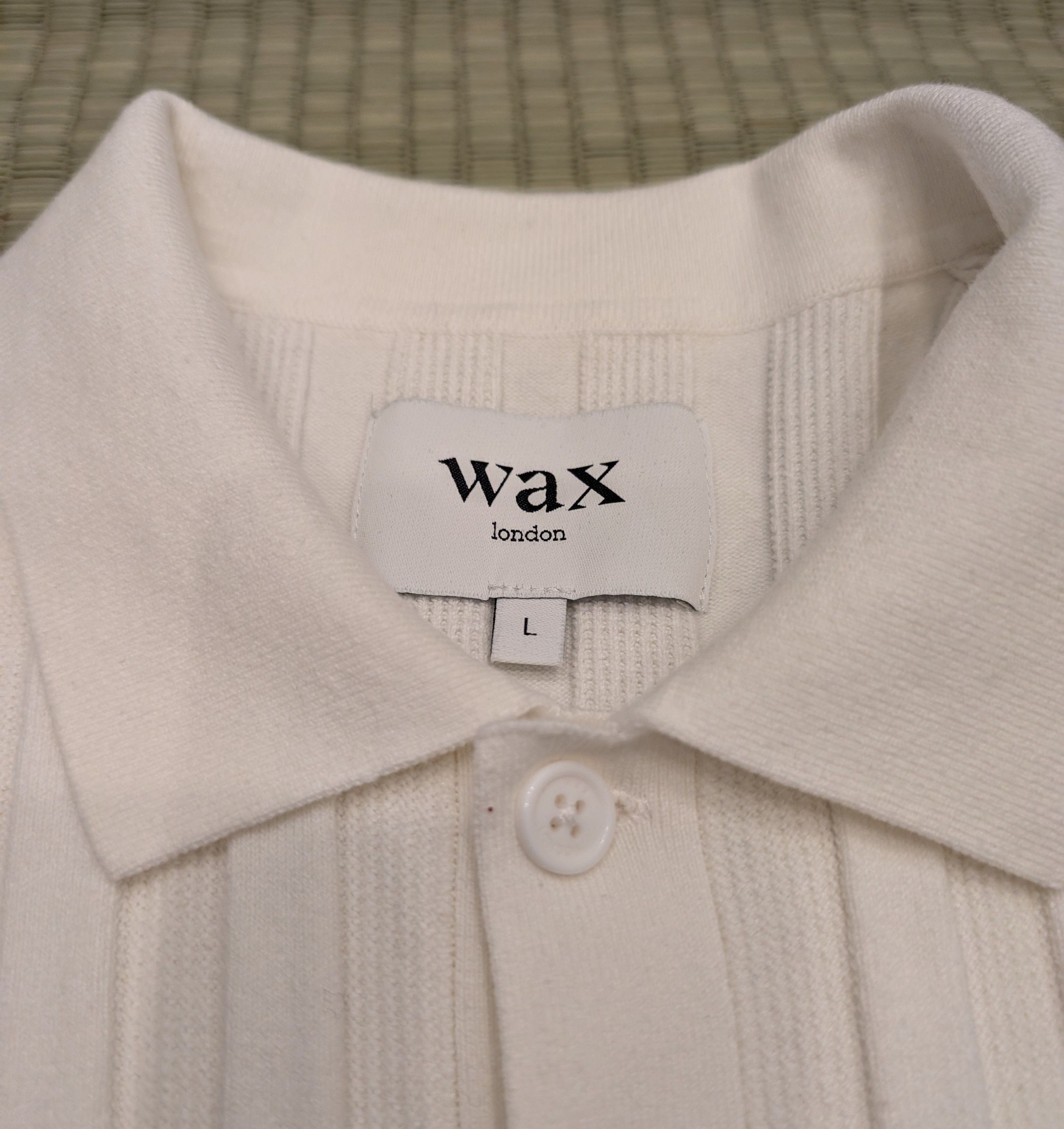 Wax London Wax London Naples Ecru Textured Knitted Polo Shirt Size US L / EU 52-54 / 3 - 3 Thumbnail