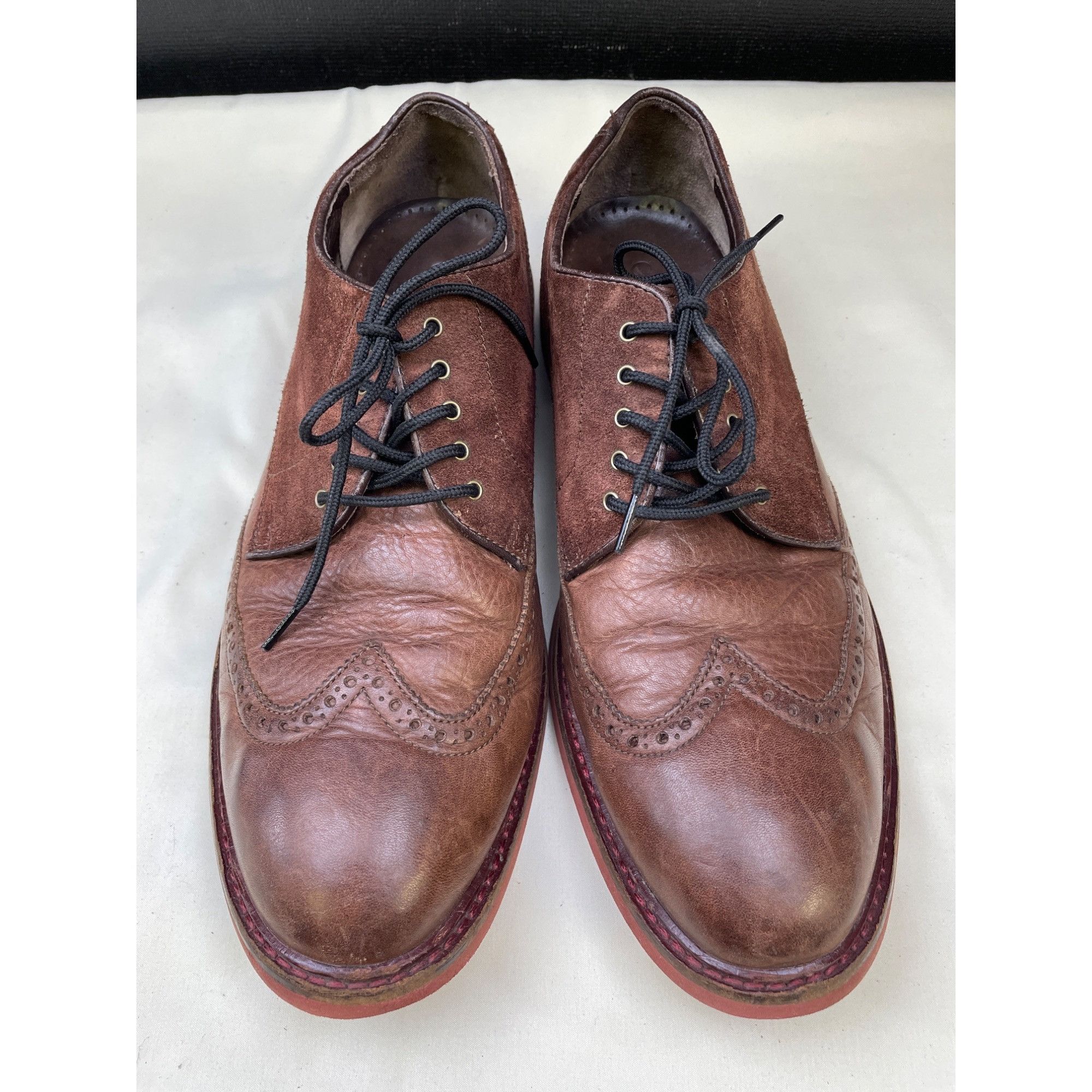 Cole Haan Cole Haan Men's Brown Leather& Suede Wing Tip Shoes / Oxford Size US 10 / EU 43 - 3 Thumbnail
