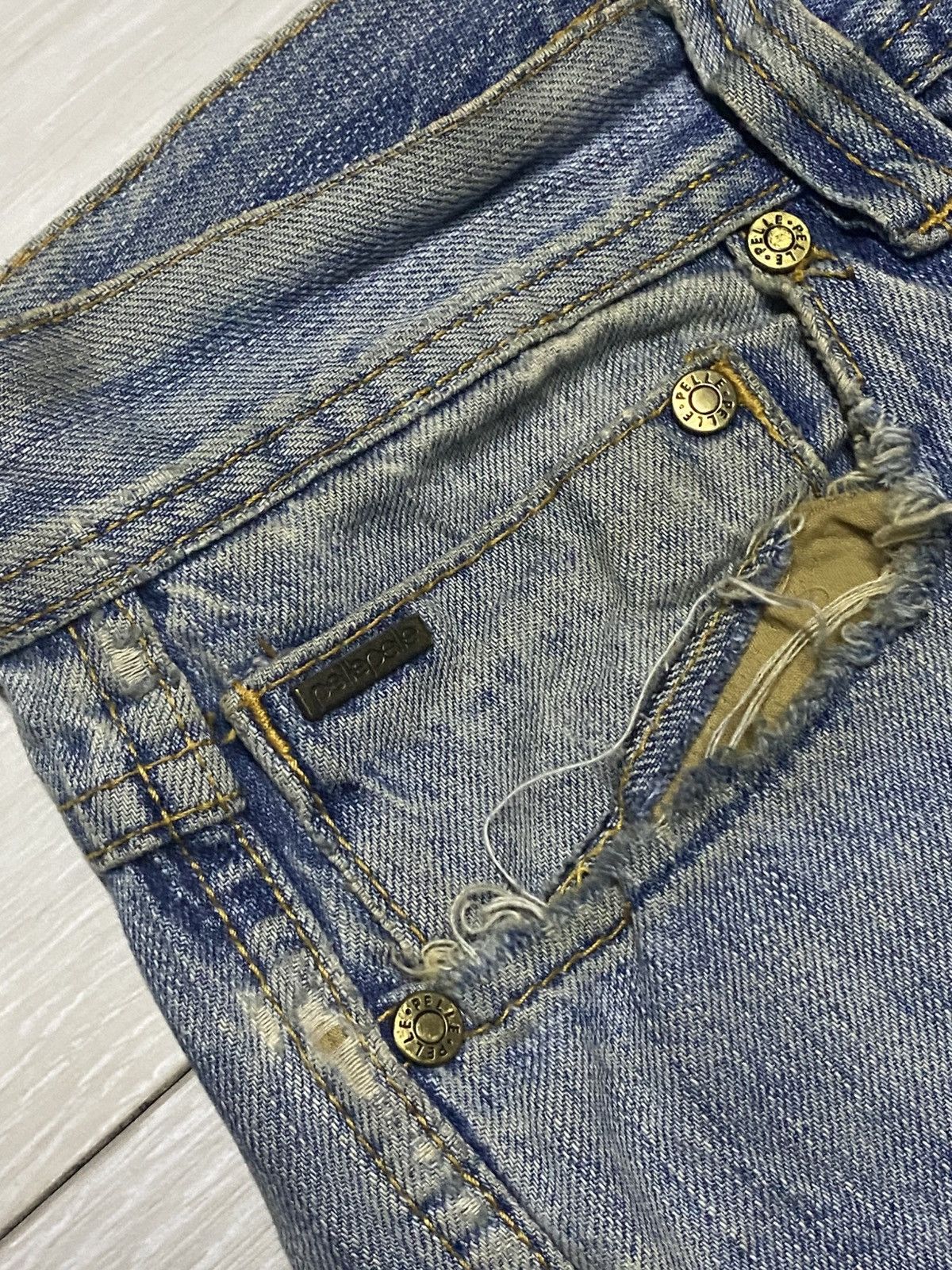 Pelle Pelle Vintage Pelle Pelle Mud Wash Embroidery Logo Straight Jeans Size US 32 / EU 48 - 11 Thumbnail