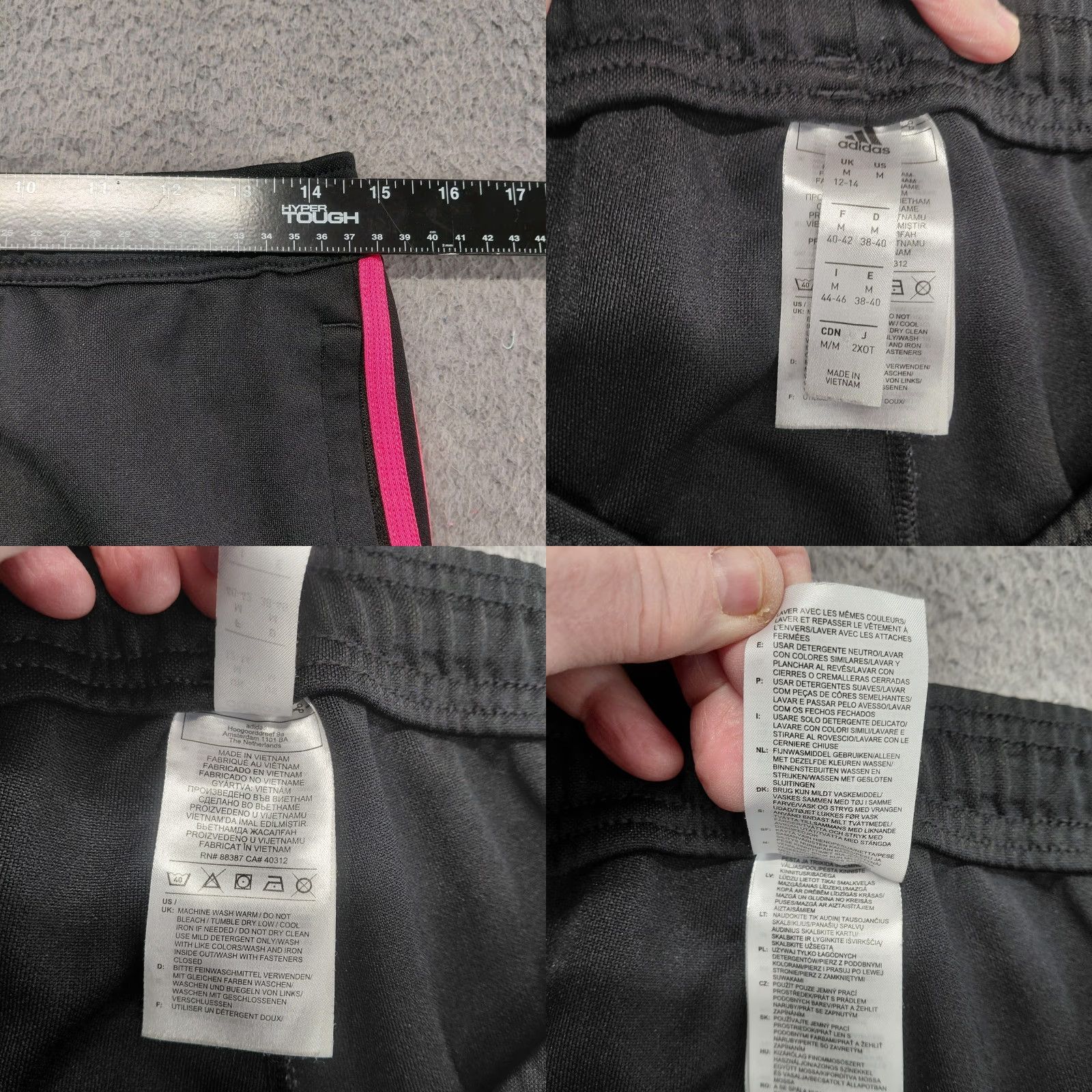 Adidas Adidas Pants Womens Size Medium Black Stripes Shock Pink Orange Soccer Training Track Pants Athletic Womens M Black/Pink Stripes Soccer Training Size 32" / US 10 / IT 46 - 9 Thumbnail