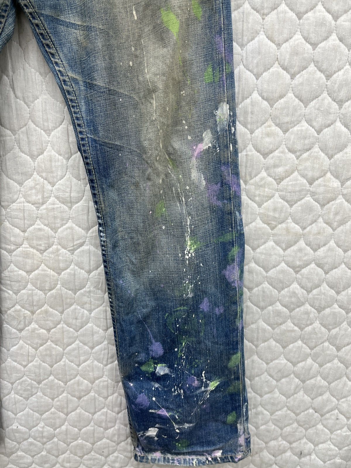 Japanese Brand 🔥🔥🔥ARCHIVE LUXY SPLATTER PAINT DENIM Size US 33 - 7 Thumbnail
