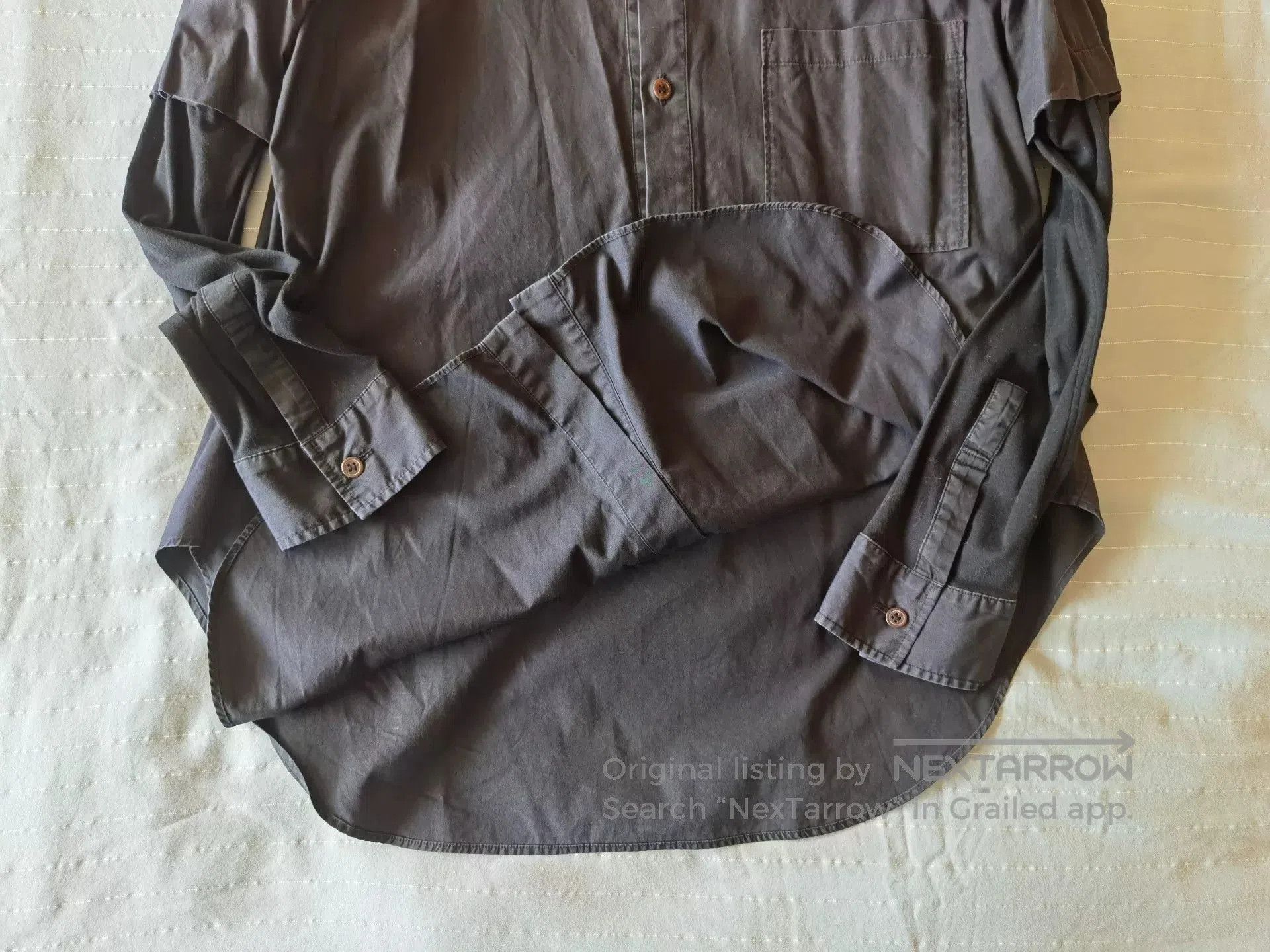 Y's Y's Black Cotton Long Sleeve Shirt. Size M / US 6-8 / IT 42-44 - 3 Thumbnail