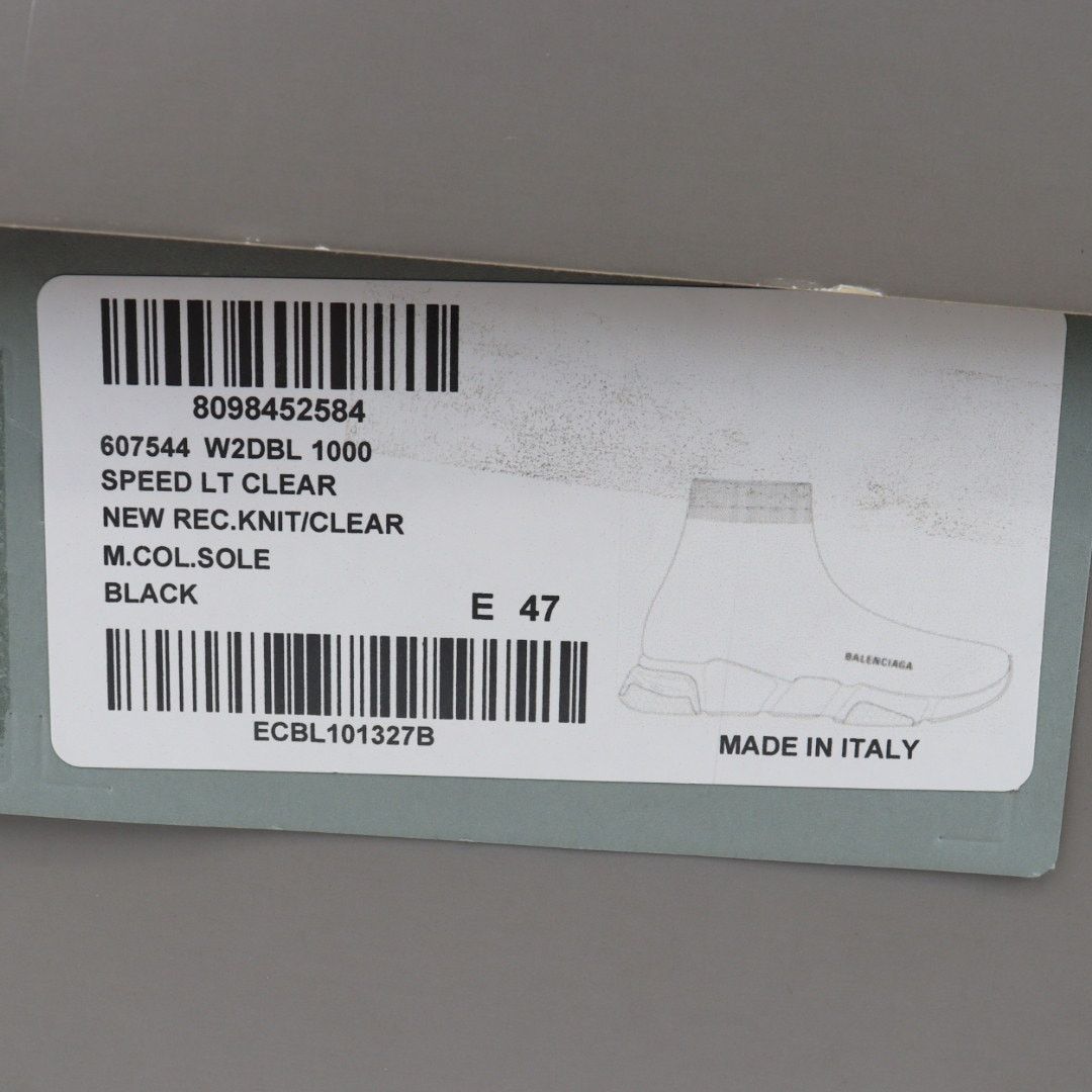 Balenciaga o1rshd1 Speed LT Clear 2.0 Sneakers in Black Size US 14 / EU 47 - 12 Thumbnail