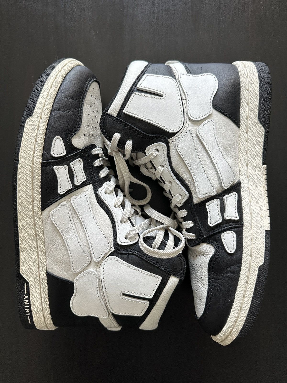 Amiri Amiri Skeleton High Top Black White Leather Sneakers 9US Size US 8 / EU 41 - 1 Thumbnail