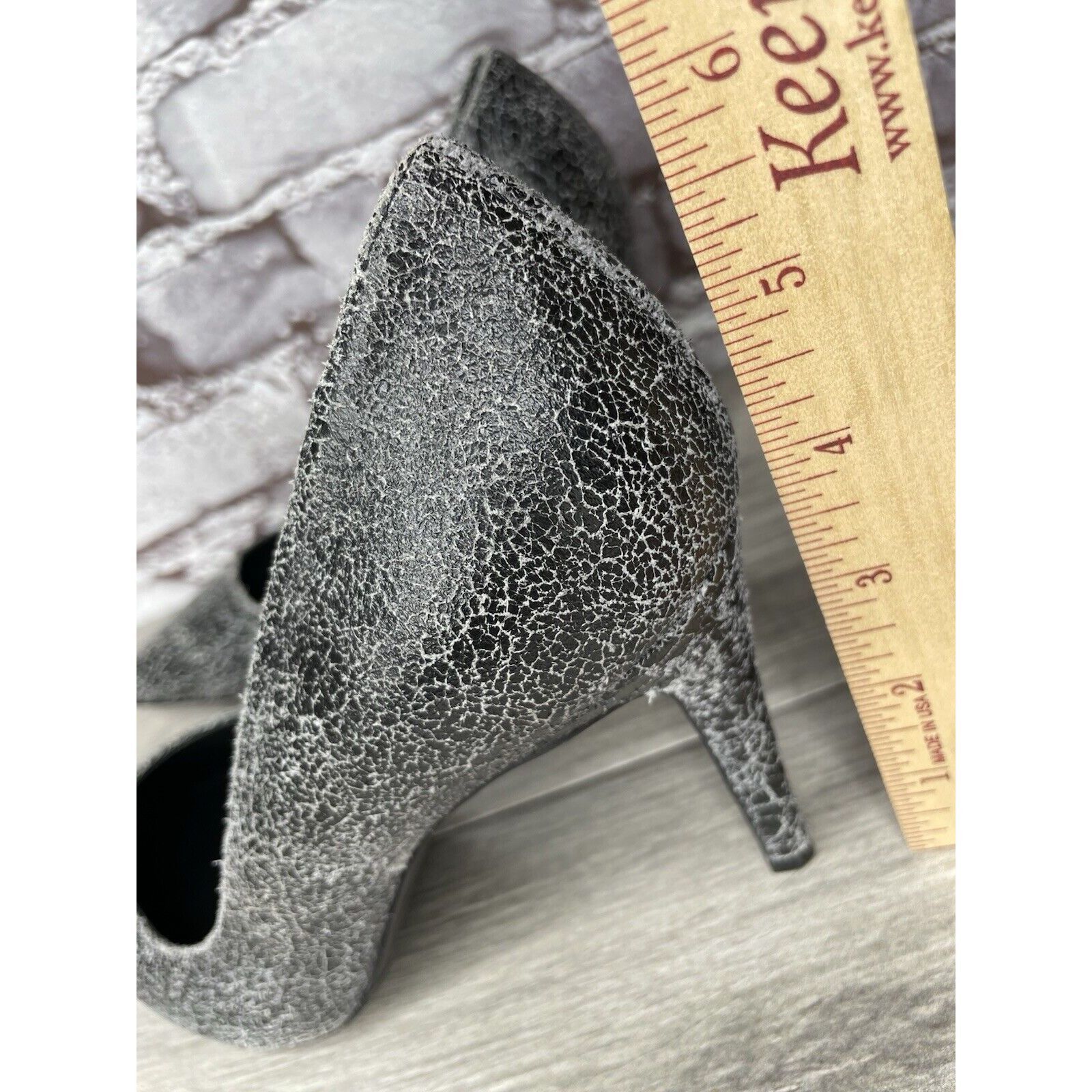 Allsaints AllSaints Grey Leather Lena Pumps Stiletto Pointed Heels Wom Size US 8.5 / IT 38.5 - 10 Thumbnail