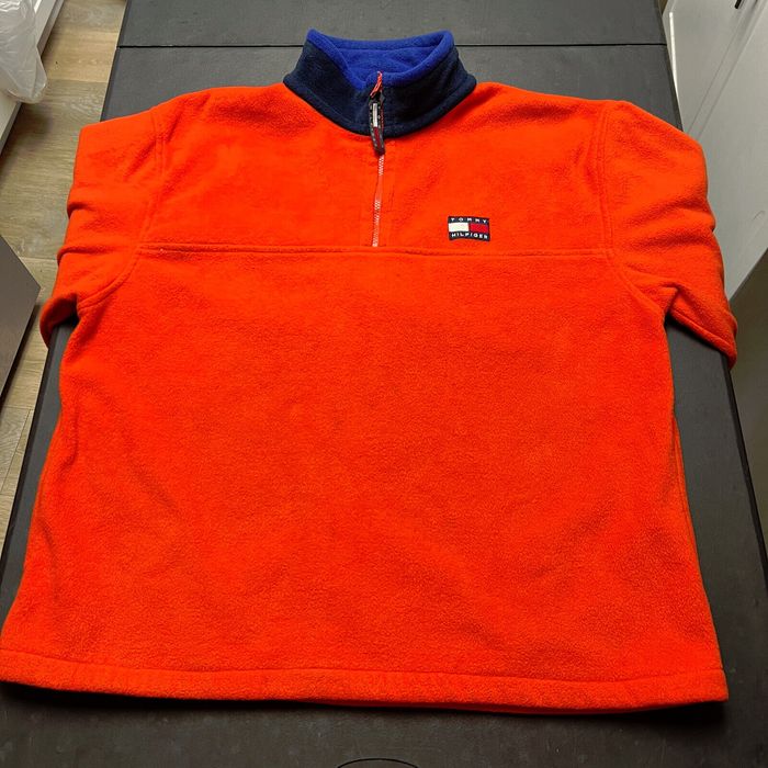 Vintage orange tommy hilfiger quarter best sale zip sweatshirt