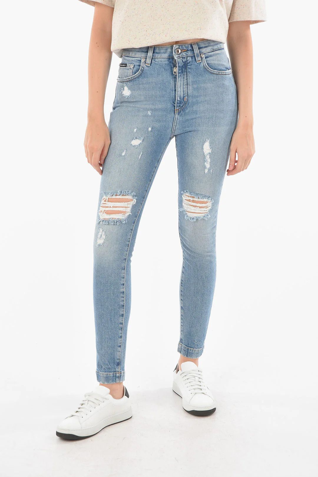 Dolce & Gabbana og1mm0426 Slim-Fit Distressed Jeans in Blue Size 30" / US 8 / IT 44 - 1 Thumbnail