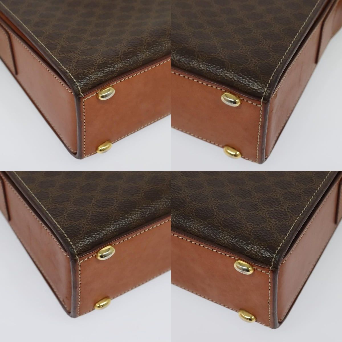 Celine CELINE Macadam Canvas Shoulder Bag Pvc Leather Brown Gold Size ONE SIZE - 10 Thumbnail