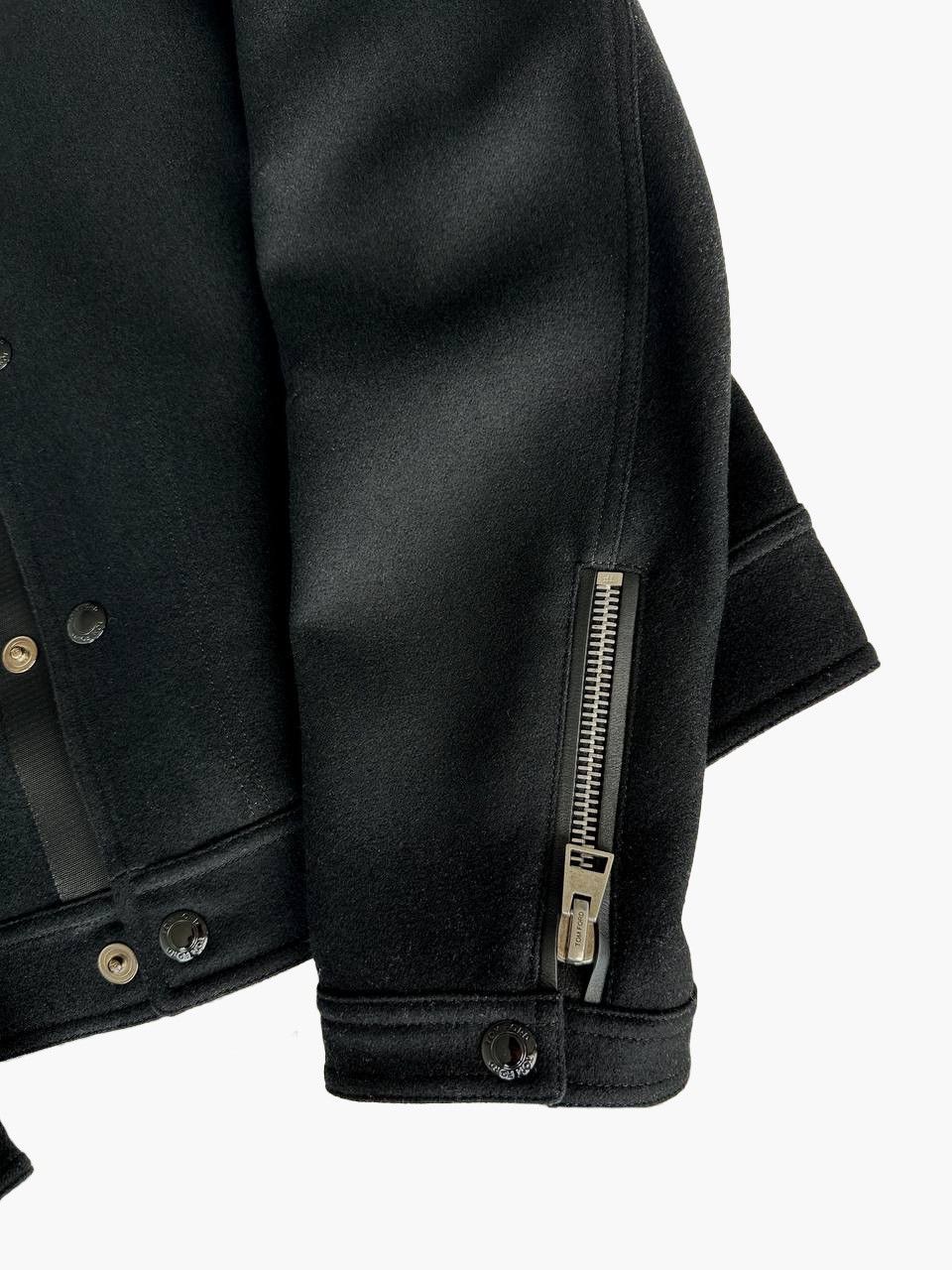 Tom Ford Tom Ford Men's Wool/Calf Leather Trim Jacket Size US L / EU 52-54 / 3 - 4 Thumbnail