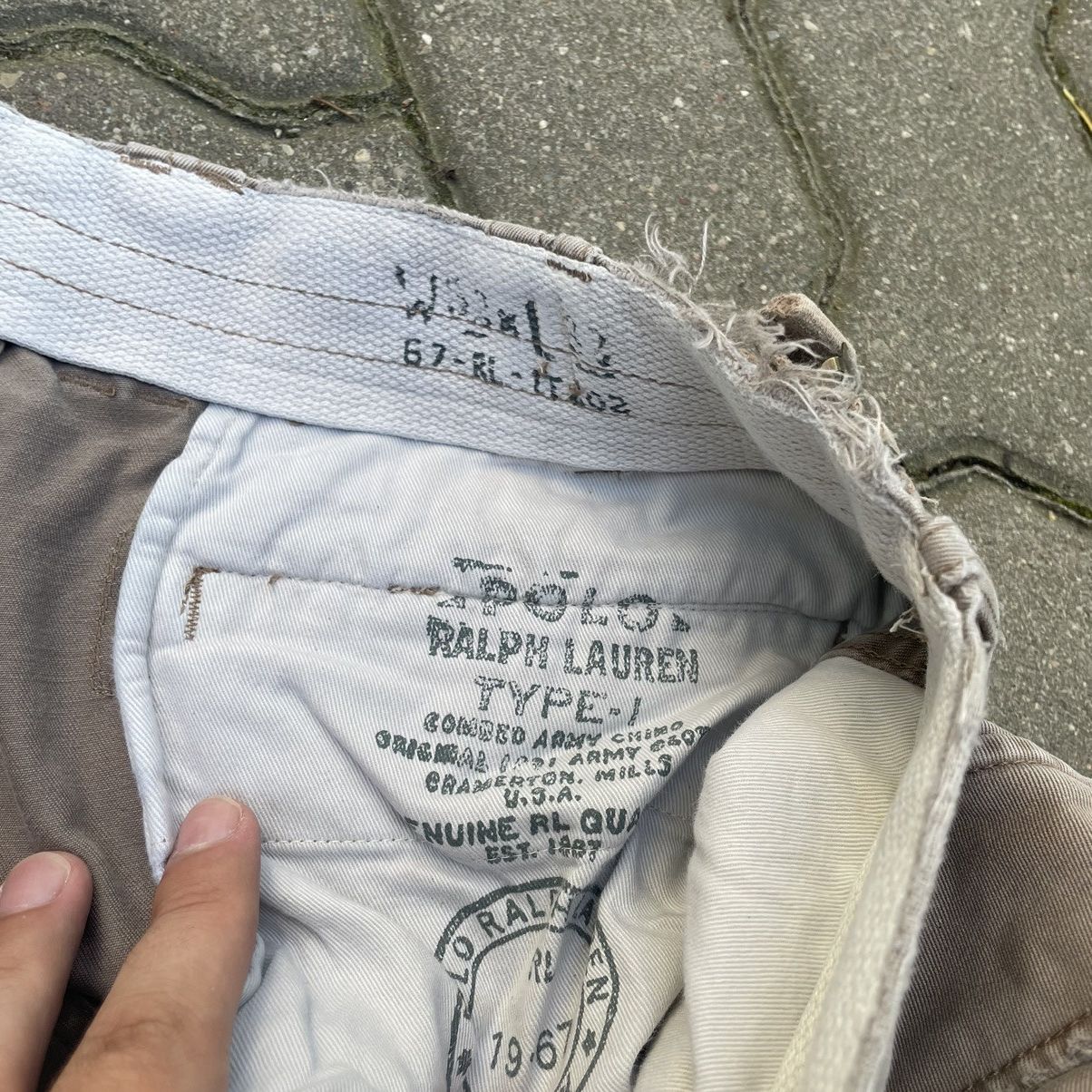 Vintage Ralph Lauren 90s Vintage Cargo Army Distressed Shorts Size US 34 / EU 50 - 8 Thumbnail