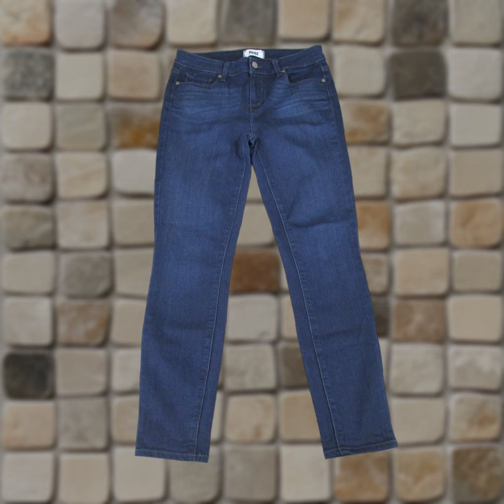 Paige Paige Verdugo Jeans - Jeans - Women 29 Blue Dark Wash Denim Mid Rise Ankle Zip Womens Size 29" - 1 Thumbnail