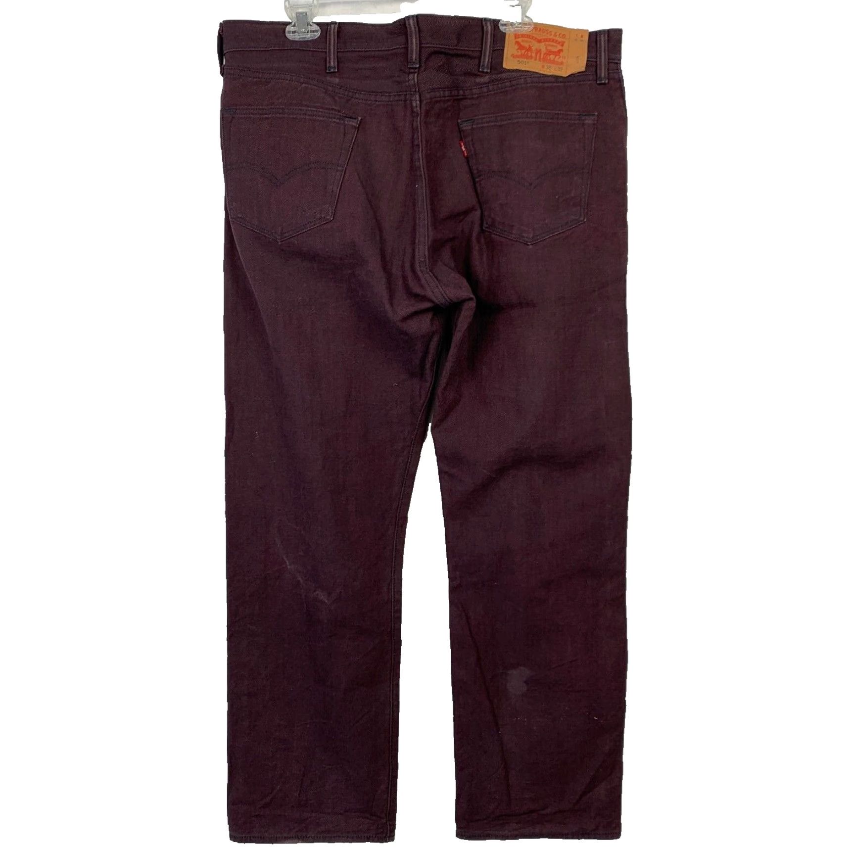 Levi's VINTAGE Levi's 501 Jeans Men Denim 38x32 Levis Burgundy Red Rust Straight 100% Cotton Dark Wash Inseam 32 Size US 38 / EU 54 - 4 Thumbnail