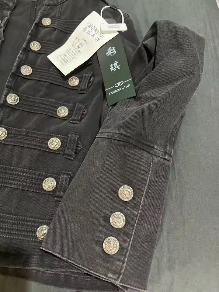 Japanese Brand Vintage Military-Inspired Denim Jacket – Bold, Structured Size US M / EU 48-50 / 2 - 9 Thumbnail