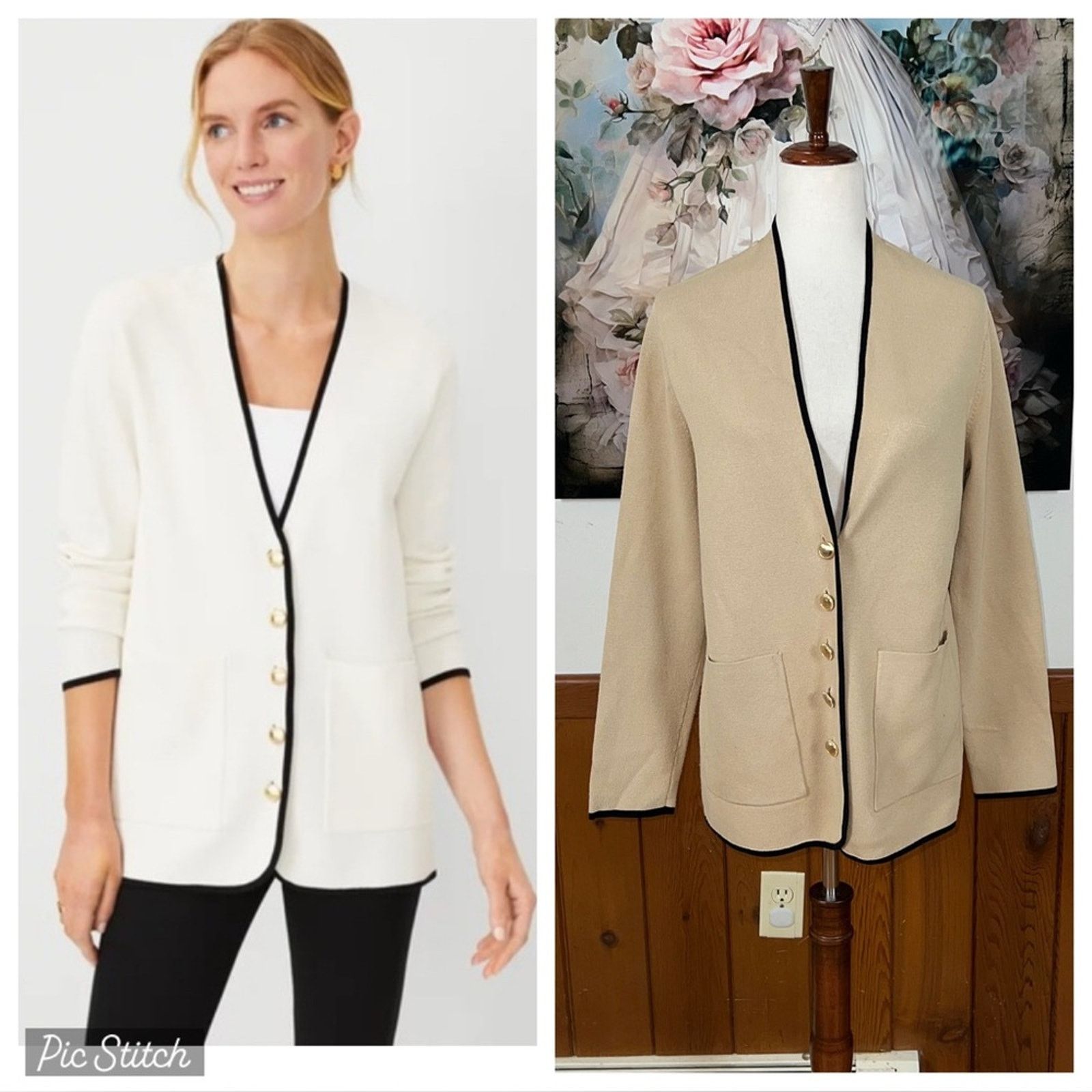 Ann Taylor Gorgeous Ann Taylor Contrast Trim Soft Blazer! Size M / US 6-8 / IT 42-44 - 1 Thumbnail