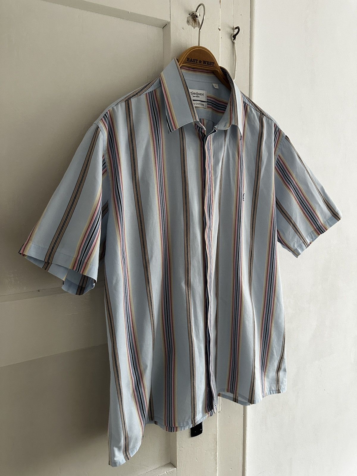 Yves Saint Laurent Yves Saint Laurent x shirt x rare x vintage x spellout x 90s Size US XL / EU 56 / 4 - 3 Thumbnail