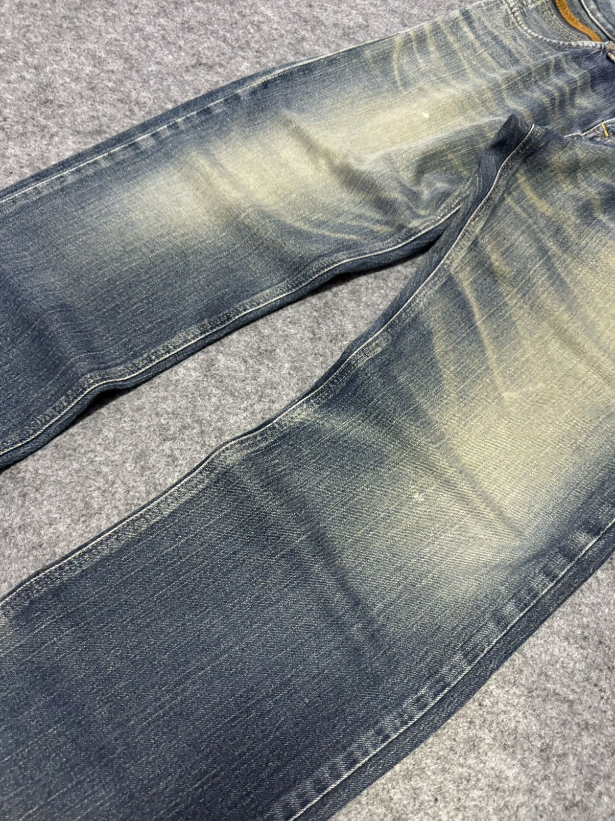 Edwin 2000s Edwin XV Leather Trimmed Muddy Wash Loose Jeans Size US 32 / EU 48 - 14 Thumbnail