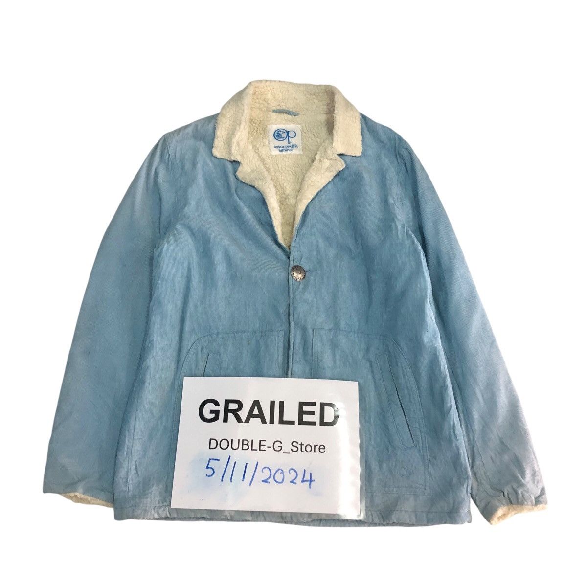 Japanese Brand × Ocean Pacific × Vintage 📌Vintage Indigo Denim Jacket Ocean Pacific Fur Lining Size US L / EU 52-54 / 3 - 1 Thumbnail