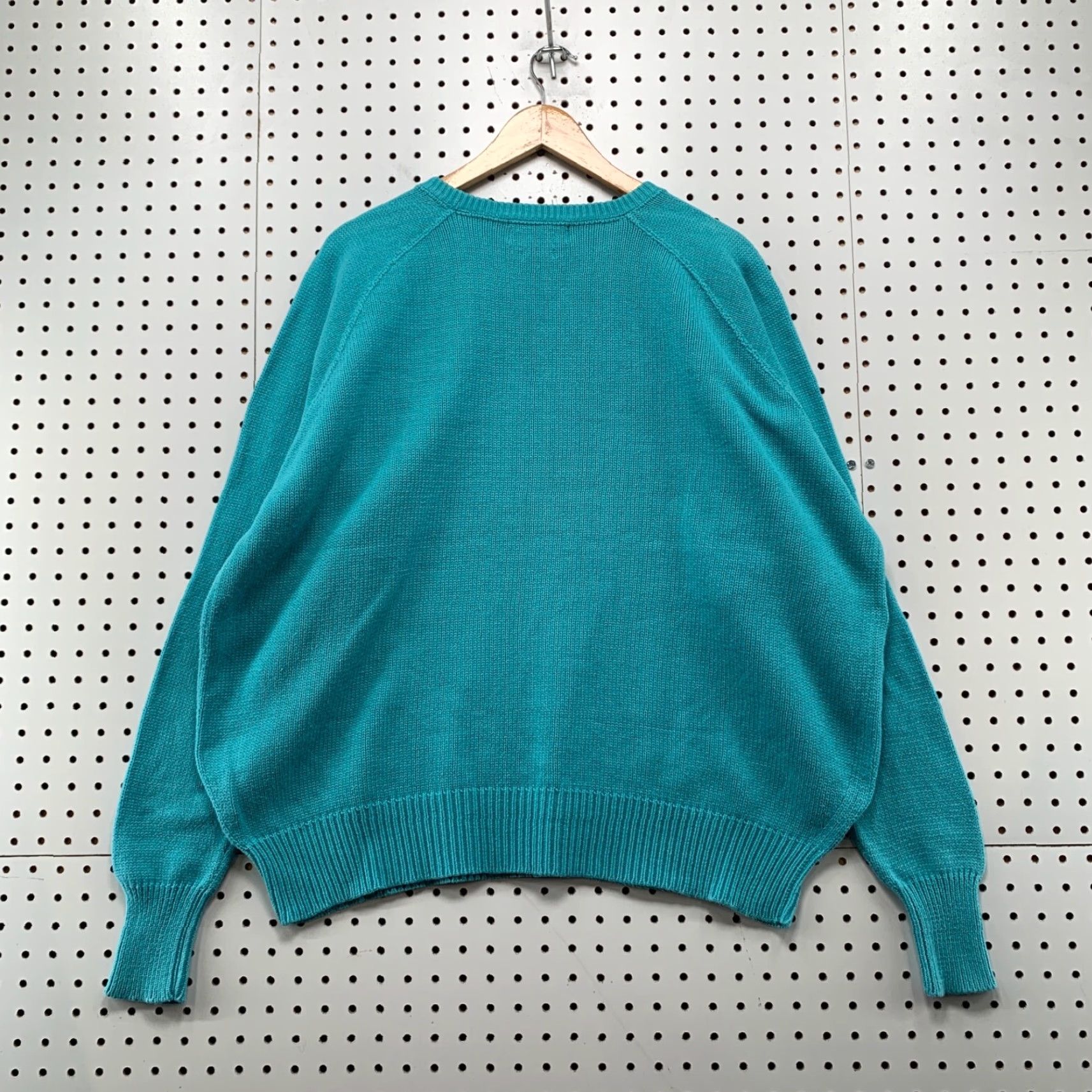 Polo Ralph Lauren VINTAGE Polo Ralph Lauren Sweater XL Blue Green Cookie Crest Knit Pullover Crew Neck Mens 26.5x26 Size US XL / EU 56 / 4 - 2 Thumbnail