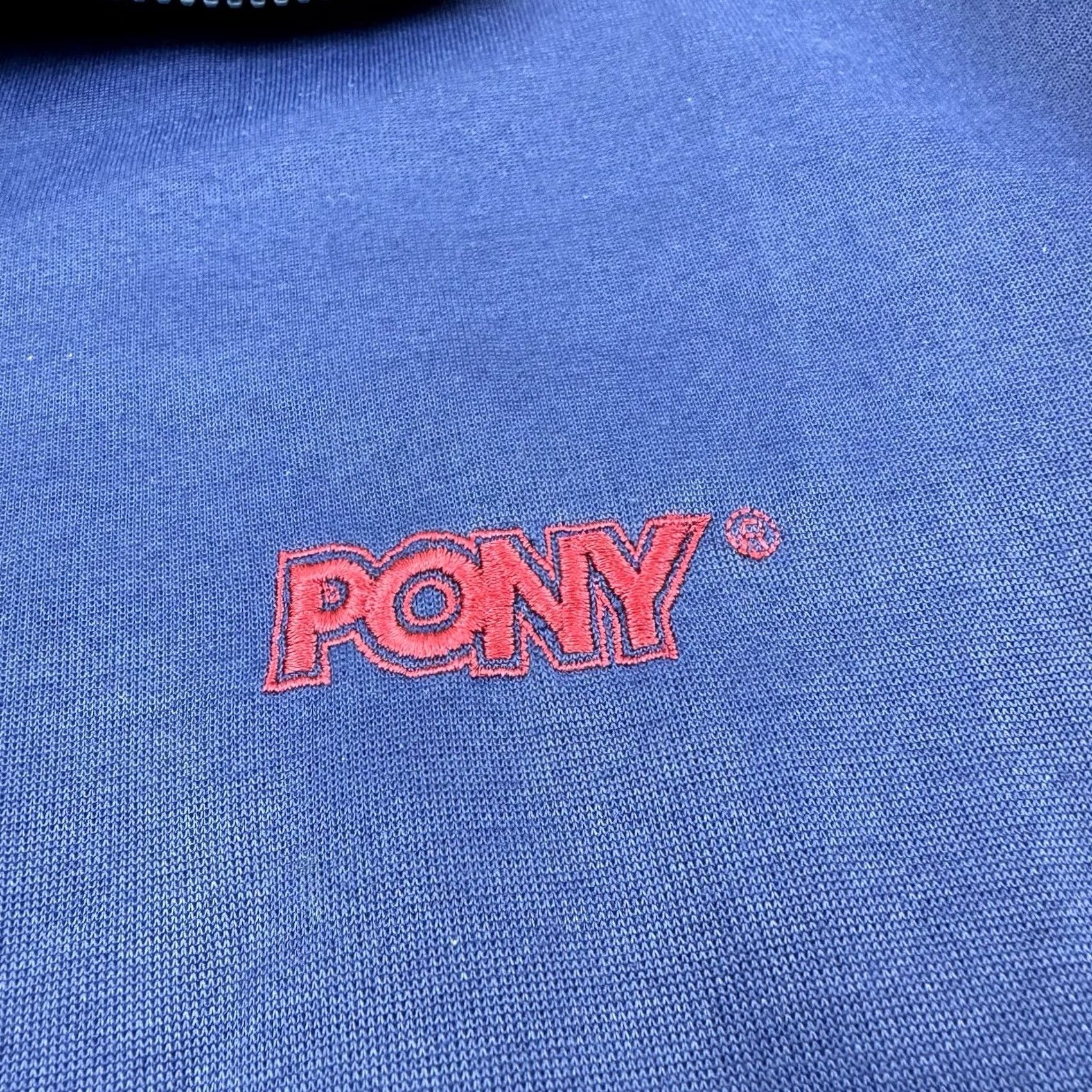 PONY VINTAGE PONY Athletic Jacket Men M Blue 80s Classic Collared Full Zip Sweatshirt-style Jacket Size US M / EU 48-50 / 2 - 3 Thumbnail