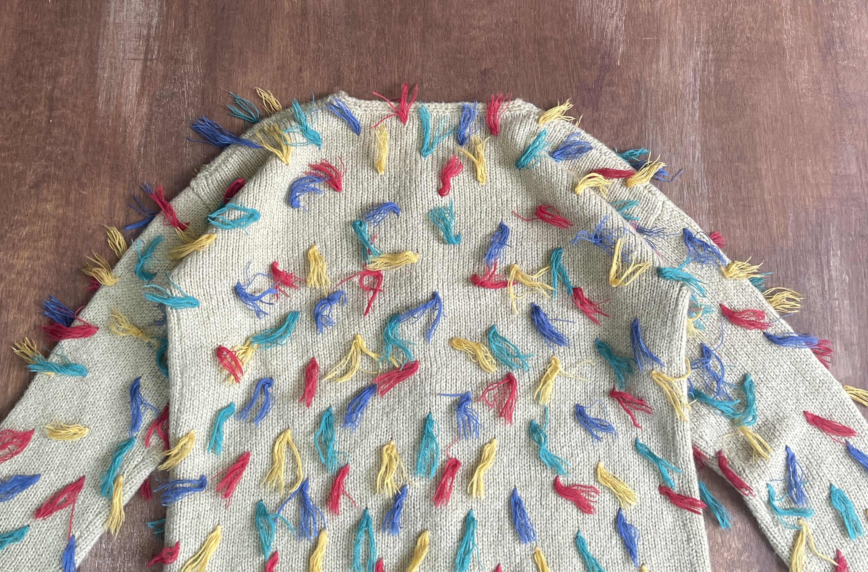 Issey Miyake ISSEY MIYAKE SPORT 80's Vintage Rainbow Thread Cardigan Size US M / EU 48-50 / 2 - 7 Thumbnail