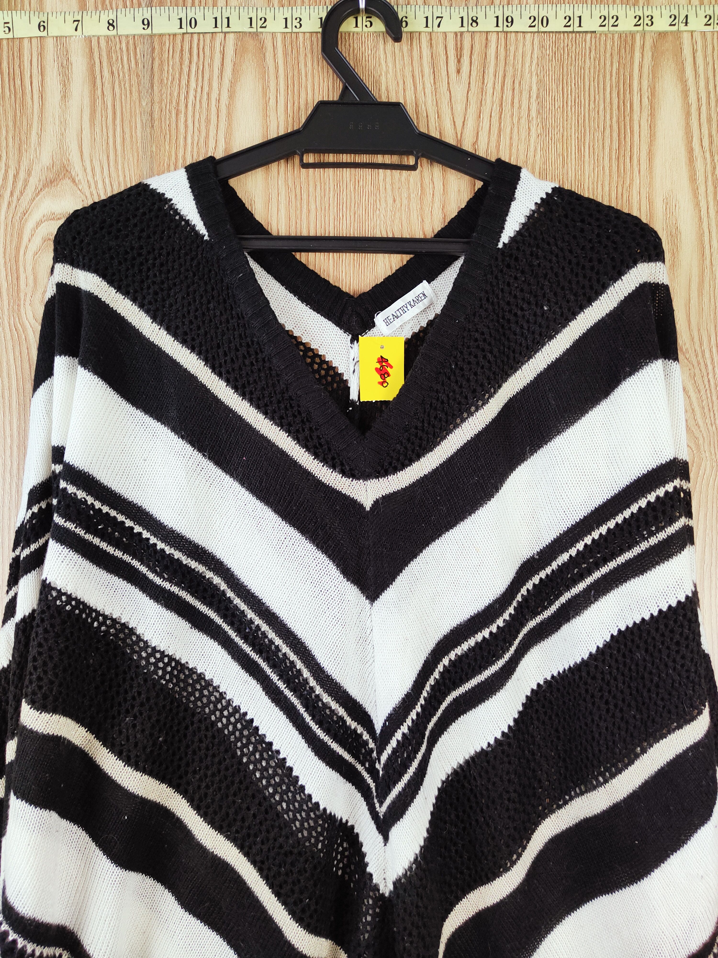 Homespun Knitwear × Japanese Brand × Vintage Healthy Karen Black White Knitwear Blouses #W476 Size XL / US 12-14 / IT 48-50 - 3 Thumbnail