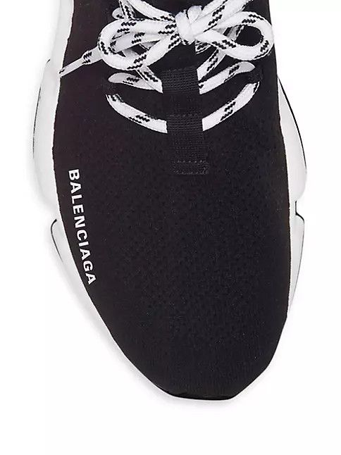 Balenciaga o1in1g0924 Speed Lace-up Sneaker in Black/White Size US 8 / IT 38 - 4 Thumbnail