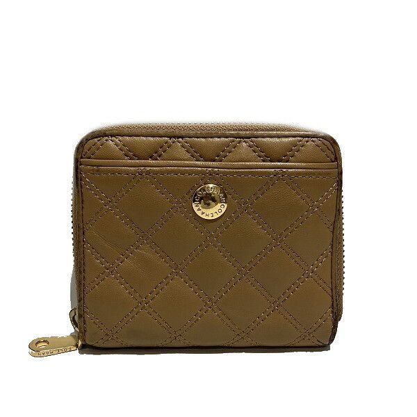 Other Other Cole Haan Beige Bifold Wallet PVC Leather Canvas Short Wallet in Good Condition Size ONE SIZE - 1 Thumbnail