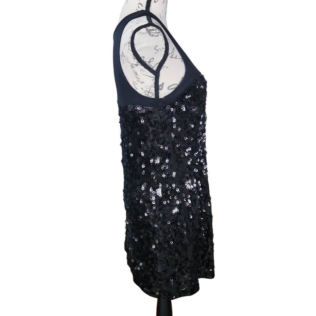 Express Express Women's Size Small Black Sequin Mini Tank Dress Size S / US 4 / IT 40 - 4 Thumbnail