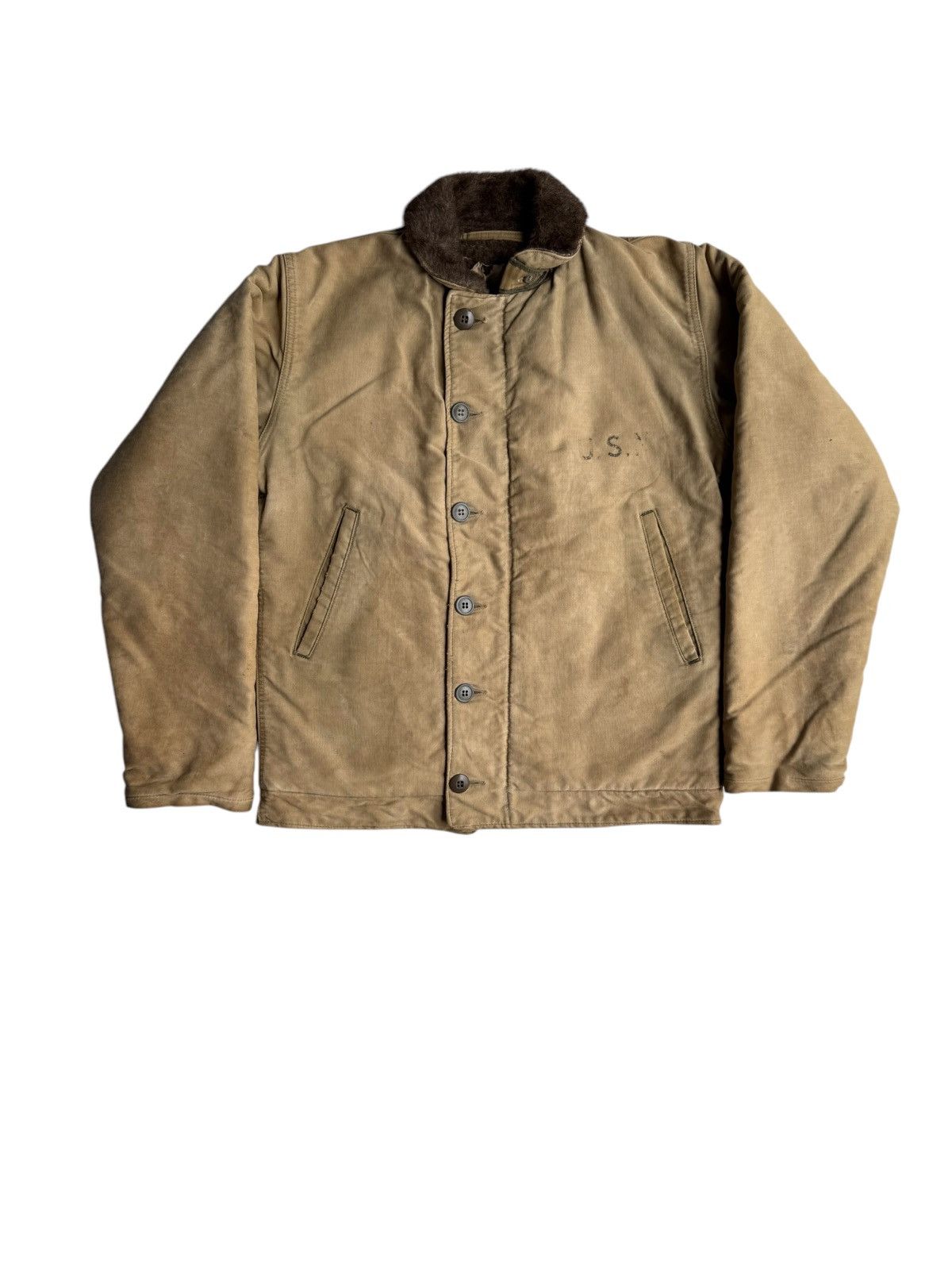 Vintage VERY RARE VINTAGE JACKET DECK N1 ALPACA USN US NAVY WWII Size US M / EU 48-50 / 2 - 1 Thumbnail